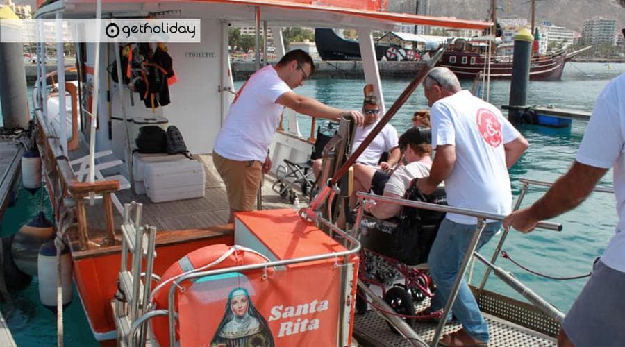 Whale watching on an accessible boat